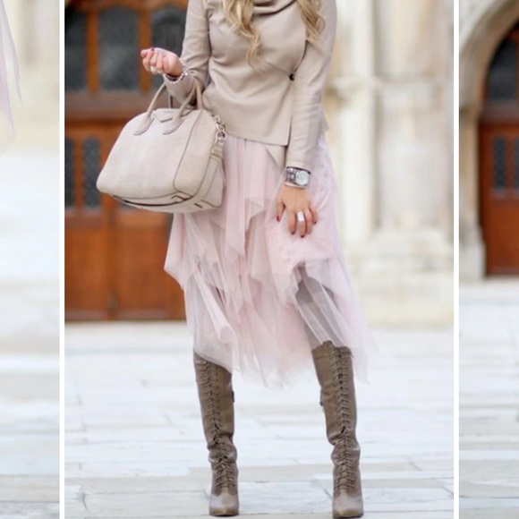 VICI /Allegro/ Ruffle Tulle Pink Midi Skirt NWT’s - Picture 5 of 9